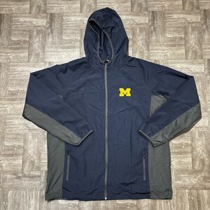 Men’s Colosseum Michigan Wolverines Full Zip Windbreaker Jacket Size 2XL